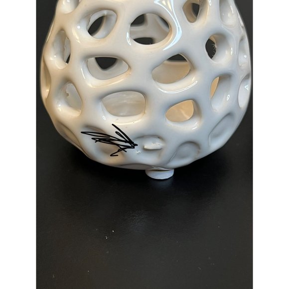 Pair of Small Round White Ceramic Air Plant Container 2.5 inch - Picture 6 of 8